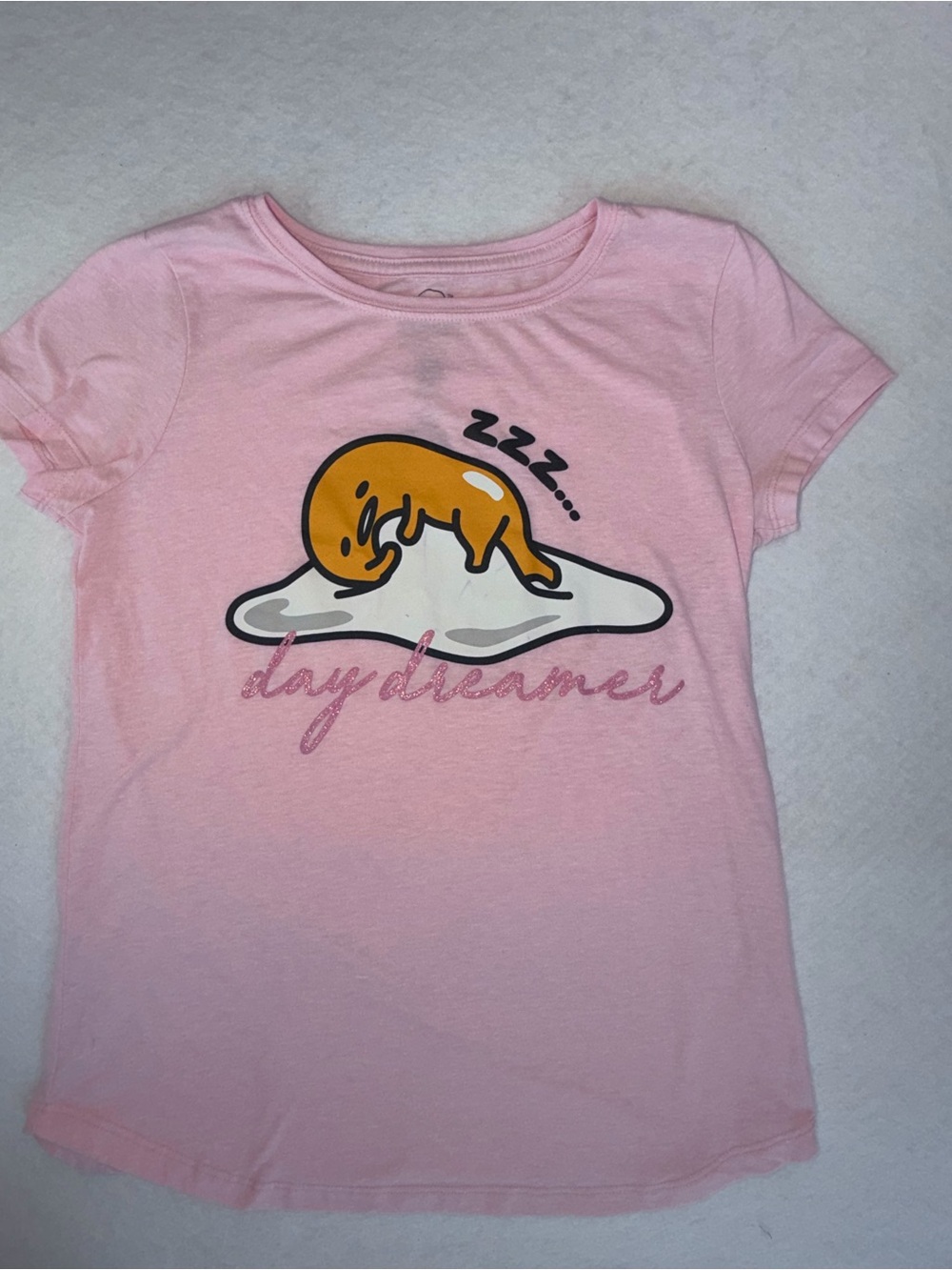 Girls Gudatama by Sanrio Pink 'Daydreamer' Graphic Tee with Gudetama Egg Print